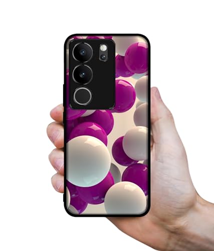 Image of 3D Balloons Design Premium 2D Printed Metal Back Case Cover for Vivo V29 5G / V29 Pro 5G