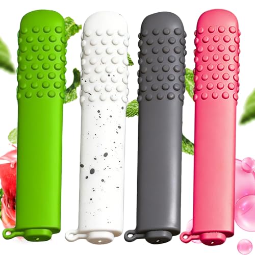 4 PCS Chewable Breather Sticks Portable Chewable Breather for Flavored Air Habit Replacement (Watermelon Candy Mint & Bubblegum)