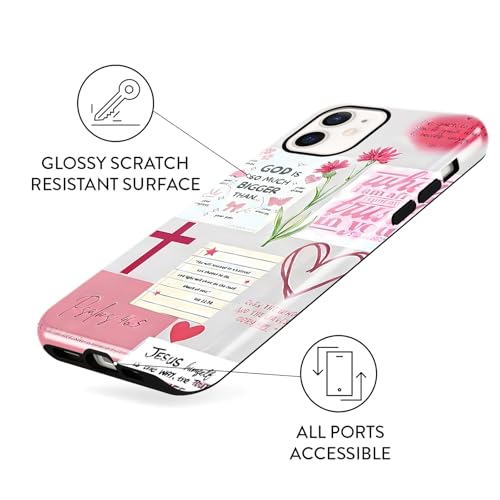 Coque iPhone 12 esthétique robuste rouge avec croix contre les chutes - 7
