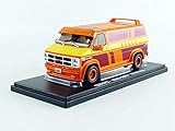1983 GMC Vandura Custom Orange with Custom Graphics 1/43 Diecast Model Car by Greenlight 86327