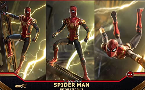 Lonullymege No Way Home Spiderman Action Figures-2022 New Released Legends Movie Hero Series-All Joints Movable 7 Inch Exquisite Collection Iron Spiderman Toy (Gold & Red) #TOP5