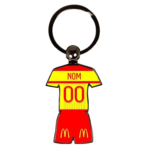 Porte-Clé Football Lens - Maillot Personnalisable avec Nom et Numéro