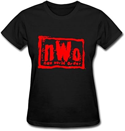Simhood Women's Red Nwo Wolfpack Wrestling Logo Short Sleeve T-Shirt