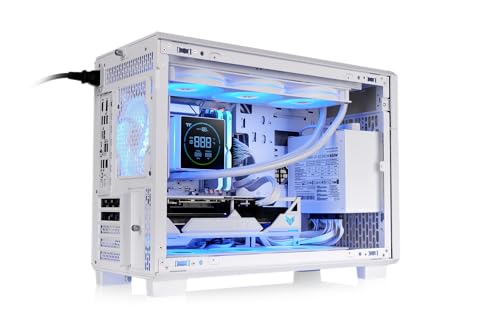 Thermaltake TR200 WS | Boîtier Micro ATX Panneau Avant en Bois | USB 3.2 Gen 2 Type-C et 2 x USB 3.0 | Ventilateur arrière 120mm préinstallé | Compatible avec AIO et kit écran LCD 6 Pouces | Blanc