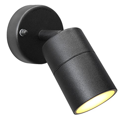 Long Life Lamp Company Adjustable LED Outdoor Wall Light 5w Black Warm White 50w Equivalent ZLC042B