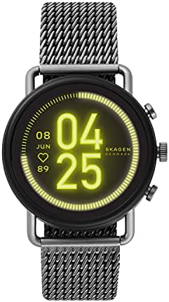 Skagen Connected Falster 3 Gen 5 Stainless Steel Mesh Touchscreen Smartwatch, Color: Gunmetal (Model: SKT5200)