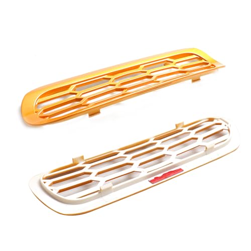 Image of Front Grill Inserts Cover Trims Mesh Grille Frame Kit Compatible with 2021 2022 2023 2024 2025 New Ford Bronco 2 /4 Door Exterior Decoration Accessories Protection Decor Decal, 6Pcs Yellow