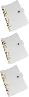 Abaodam 3 Peças De Pasta Transparente De Plástico Adesiva Para Notebook Bloco De Notas Para Trabalho 6 Anéis De Folhas Soltas Capa De Pasta Capa Macia Pasta De Pvc Com Glitter