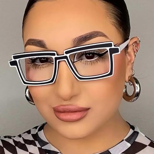 Anti-blauw licht brillenmonturen Titanium brilmonturen Extra grote vierkante brilmonturen Creatieve strepen Optische brillen