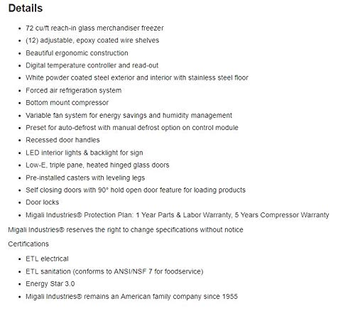 ETL Three Glass Door Upright Freezer on Fridge.com