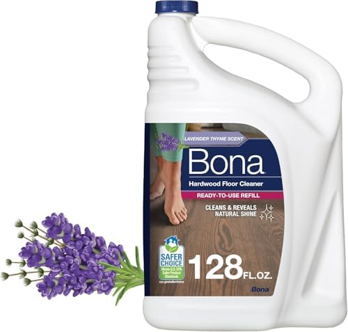 Bona Hardwood Floor Cleaner Refill – 128 fl oz – Lavender Thyme Scent – Residue-Free Floor Cleaning Solution Spray Mop and Spray Bottle Refill – For Wood Floors Bona Hardwood Floor Cleaner Refill – 128 fl oz – Lavender Thyme Scent – Residue-Free Floor Cleaning Solution Spray Mop and Spray Bottle Refill – For Wood Floors