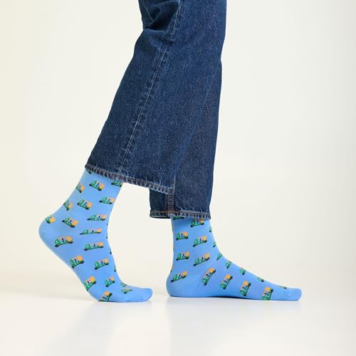 Image of Mint & Oak Long Socks For Men, Soft Cotton Calf Length Socks, Colorful Sock Gift For Men, Full Length & Odour Free, Funky Socks - Gift Box of 3