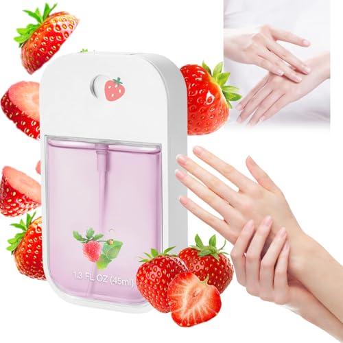 Lavender Flavors Power Mist Hand Sanit-izer - Power Mist Hydrating Hand Sanit-izer Spray - Portable Sani_tizer Spray Women,Teenager Girl - Hand Wash Daily Use and Travel Size (Strawberry)