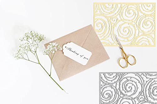 Metal Vines Frame Cutting Dies for Card Making and Photo Album Decorations, Circular Cirrus Background Embossing Die Cuts for DIY Scrapbooking Craft