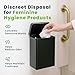 Alpine Sanitary Napkin Receptacle – 2 Pack Wall Mounted Tampon Holder, Feminine Hygiene Trash Can for Bathroom Provides Clean & Odor-Free Restroom in Home, Office & Public Restrooms (Black)