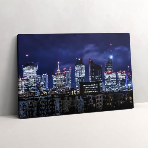 Image sur toile bâtiments de la ville la nuit pour apaiser votre espace