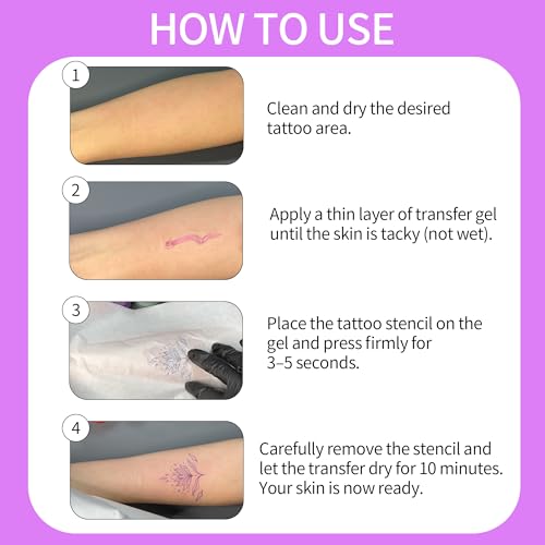 POSEIDON Tattoo Stencil Transfer Gel, 4 fl oz / 120ml - Long-Lasting & Smudge-Proof for Transfer Paper & Machines, Easy to Use Tattoo Accessory for Artists & Beginners (Juicy Grape Scent) - Thumbnail 5