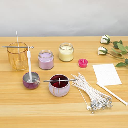 VIKY 100 Stück Docht für Kerzen und Öllampen, rauchfrei, DIY, Aromatherapie, drei Längen (10/15/20cm), weiß