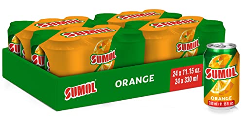 Sumol Orange Sparkling Juice Beverage, Real Fruit Pulp, Imported from Portugal, 11.15 oz Cans (Pack of 24)