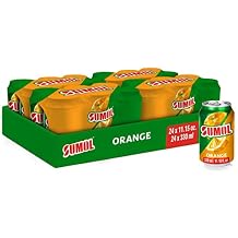 Sumol Orange Sparkling Juice Beverage, Real Fruit Pulp, Imported from Portugal, 11.15 oz Cans Pack of 24
