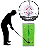 Sailling Golf Chipping Net and Hitting mat for Backyard Accuracy and Swing Practice，Chipping net wi
