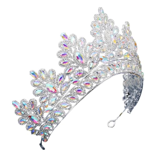 Tiara de aleación hecha a mano con gemas y corona de novia