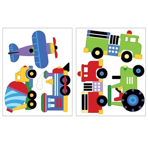 Vinilos decorativos de pared Wallies trenes y camiones 6 piezas