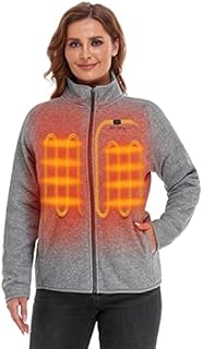 ororo Women’s Heated Jacket-Full Zip Fleece Jacket with Battery Pack (M, Gray)