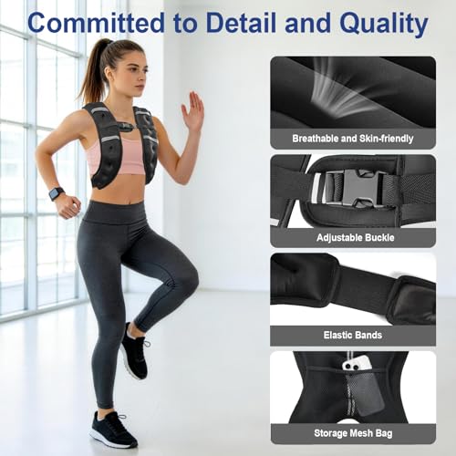 Zikopomi Adjustable Weighted Vest (8–20 lb, Iron Sand) — view 4