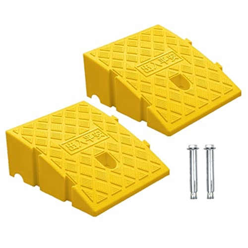 2Pack Curb Ramp, Portable Lightweight Heavy Duty Plastic Driveway Curb Ramps for Low Cars,Motorcycle Ramp,Curb Ramps (4.33 inch High)