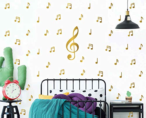 Vinilo decorativo patrón nota musical para pared 28 cm x 10 cm miniatura 2