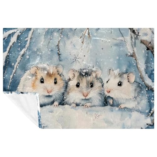 Couverture canapé anti-froid : jeté de lit doux imprimé hamster - 2