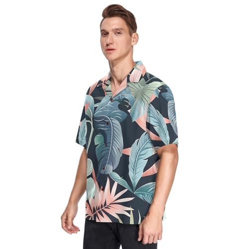 Camisa de deporte tropical para hombre con botones manga corta 2