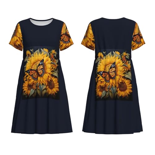 Robe d'été légère manches courtes anti-chaleur imprimé papillon - 6