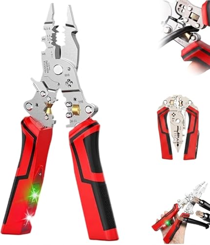 Pince à dénuder 16 en 1 rechargeable avec ciseaux à câble pliables et alerte LED - 2