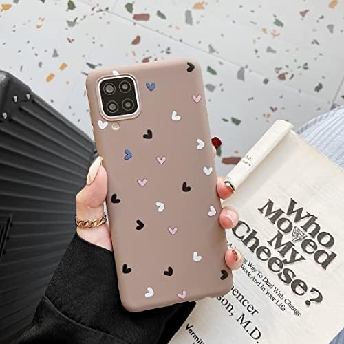 DEFBSC Heart Case For Samsung Galaxy A12 / M12, Cute Love-Heart Pattern Phone Case Ultra Slim Soft TPU Bumper Protective Back Cover for Samsung Galaxy A12 / M12 - Grey