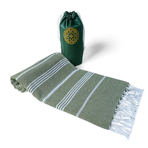 Marry Makes Favors Travel Towel, Outdoor Hammam, Beach towel, Bath Towel, Sports, Sauna Kilt, Thin, Lightweight, Quick-Drying, Anthracite (Better Than A Microfibre Towel), 95 x 160 cm (Green)