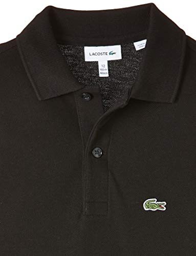 Lacoste Boys Lacoste Short Sleeve Classic Pique Polo Shirt, Black, 12 Us #TOP2