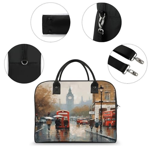 Bolso London Impression Tote Ajustable de Nylon para Laptop miniatura 6
