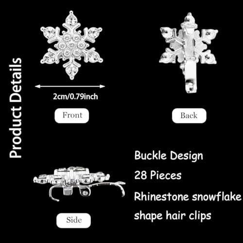 28 Pinzas Mini Copo de Nieve con Cristales miniatura 4