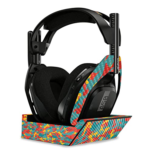 Image of MightySkins Carbon Fiber Skin Compatible with Astro A50 Wireless Headphones + Base Station (Gen 4) - Wild Camouflage | Protective, Durable Textured Carbon Fiber Finish | Easy to Apply