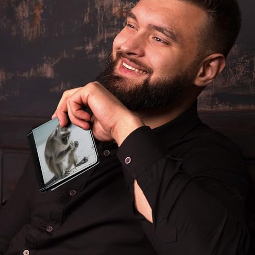 Monkey on The Ground Men Wallet Slim Thin Credit Card Women Money Clip Leather Bifold Front Pocket Wallets4