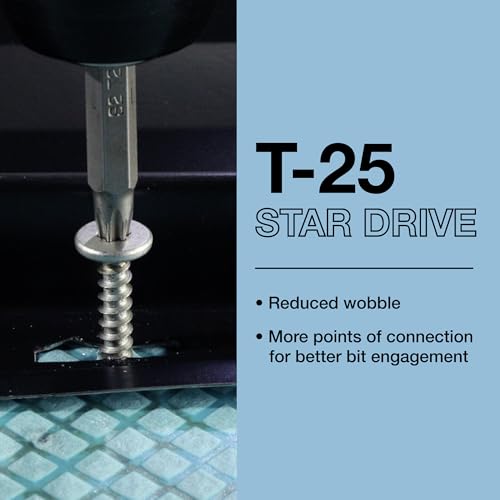Teks #10 x 1 Inch Standing Seam Panel Roofing Screws, 120 PCS, for Flanged & Clip Systems, Low Profile Flat Pancake Head, Sharp Point Tip, Star Drive Recess, T-25 Bit Included, Zinc Coated Steel by TEKS - Image 3