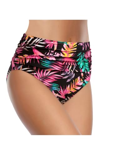 Image of Tempt Me Women's High Waisted Bikini Bottom Tummy Control Ruched Bathing Suit Swim Bottom