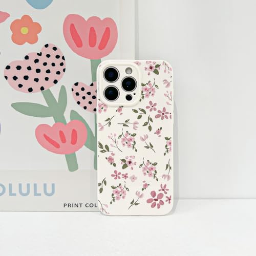 Lovmooful Compatible for iPhone 13 Pro Case Cute Aesthetic Flower Floral Leaf Design for Girls Women Soft TPU Shockproof More Protective Girly for iPhone 13 Pro Case-Pink by Lovmooful - Image 4
