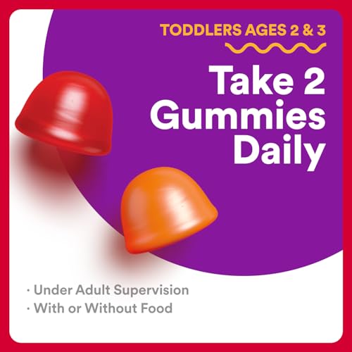 SmartyPants Organic Toddler Multivitamin Gummies: Probiotics, Omega 3 (ALA), Vitamin D3, C, Vitamin B12, B6, A, K & Zinc, Beta Carotene, Gluten Free, Three Fruit Flavors, 60 Count (30 Day Supply) - Thumbnail 7