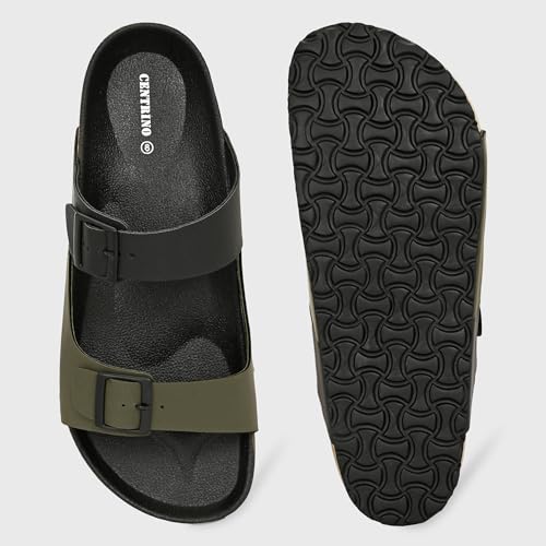Image of Centrino Men's Berkin-Style Slip-On Sandals | Open Toe Design | Soft PU Footbed | Lightweight & Comfortable | Arch Support | On-Grip Sole | Casual Outdoor Wear (9209)