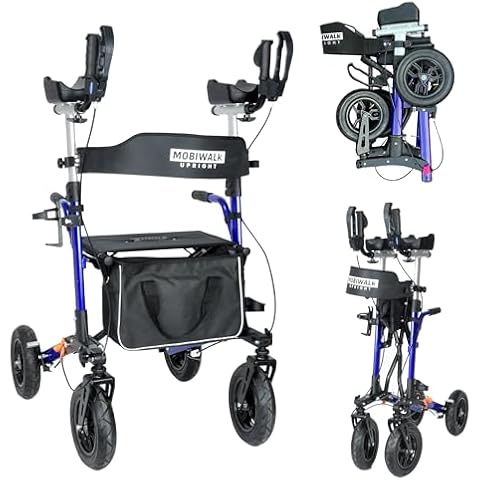 MobiWalk® Upright 4-Wheeled Rollator with Seat Cover