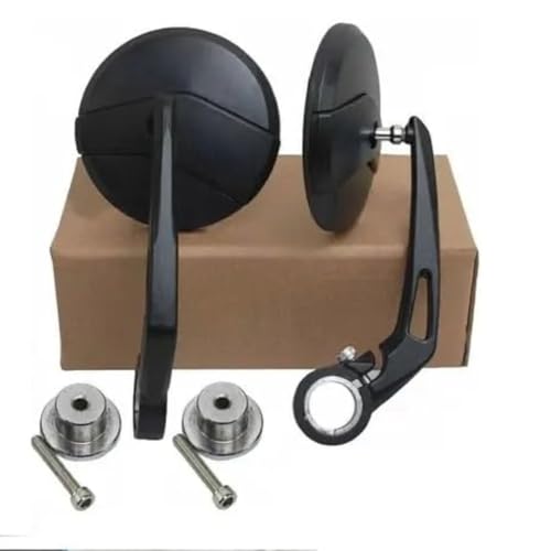 Image of Handle Bar End Mirror Pair Compatible for Royal Enfield Classic Reborn /Bullet /Hunter /Meteor350 /Super Meteor650 /Interceptor /Continental GT /Himalayan Round Convex Rear View Mirrors