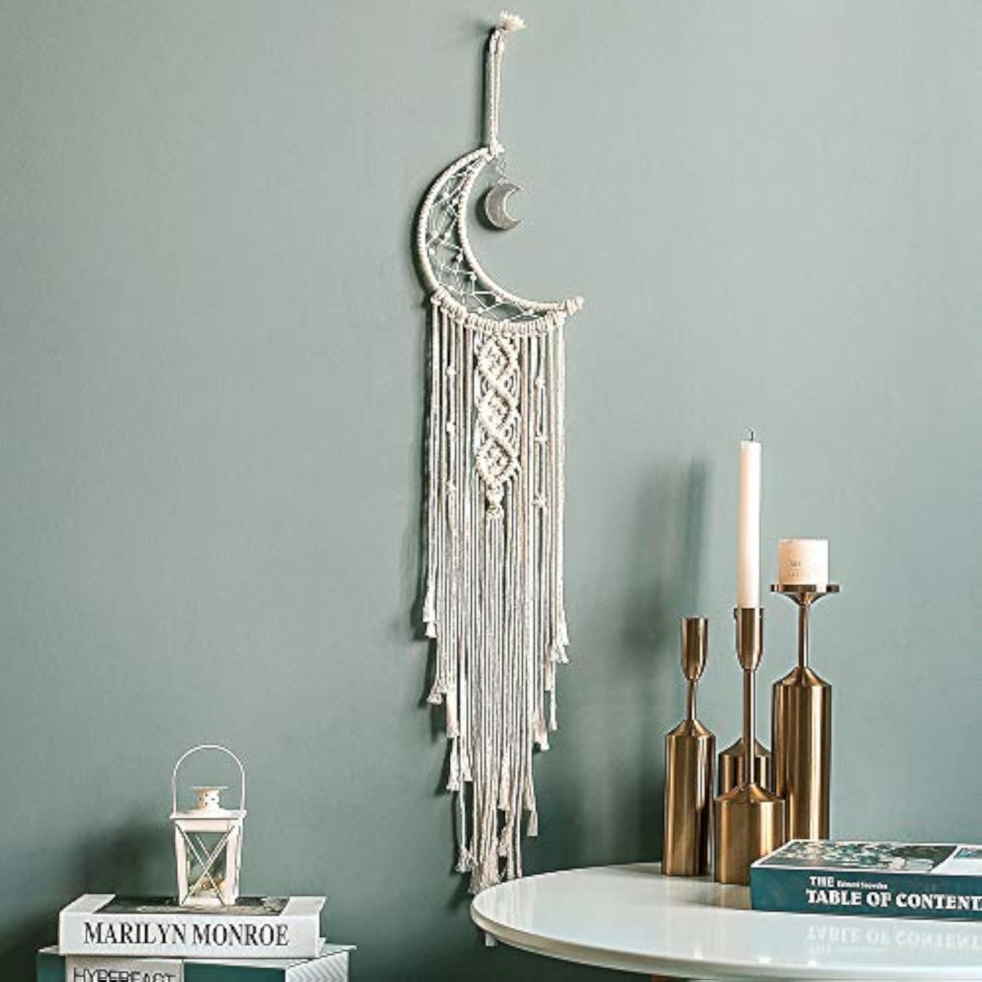Moon Dream Catcher, Boho Home Decor Gift